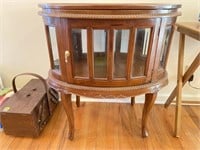 Glass and Wood Side Cabinet/Table