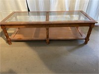 Walnut Glass Top Coffee Table