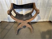 Primitive Bentwood Leather Upholstered Armchair
