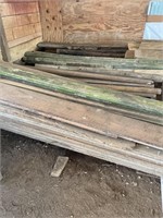 Lot Of Used Lumber And Wooden Fence Post