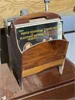 Vintage Wooden Lp Caddy With Lp's