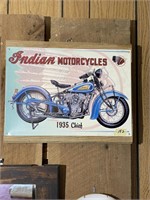 1955 Metal Indian Motor Cycle Sign