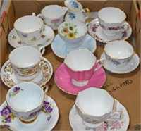 8 Sets English Tea Cups & Saucers