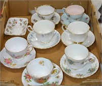 7 Sets English Tea Cups & Saucers