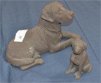 Sandicast Chocolate Lab & Puppy Sculpture