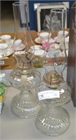 Matched Pair 20" Oil Lamps