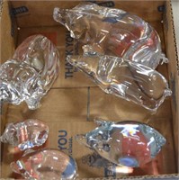6pcs Various Crystal Pig Figurines