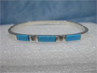 Sterling Silver & Blue Stone Bracelet - Hallmarked