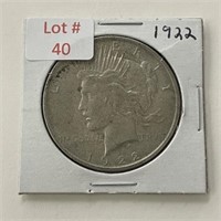 1922 Peace SIlver Dollar