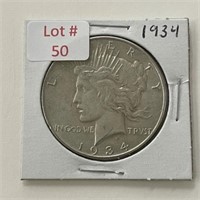 1934 Peace SIlver Dollar