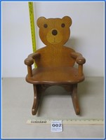 SOLID OAK BEAR STYLE CHILDS ROCKING CHAIR