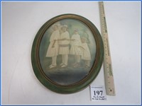VINTAGE OVAL BUBBLE GLASS FRAME WITH PHOTO