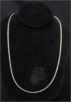 NEW 14kt YELLOW-GOLD 24in LINK ROPE NECKLACE