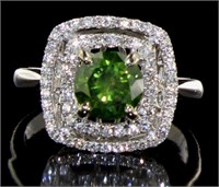 14kt Gold 1.86 ct Fancy Green Diamond Ring