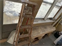 Wood Bench and Ladder