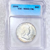1949 Franklin Half Dollar ICG - MS 65 FBL