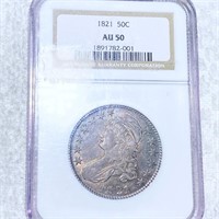 1821 Capped Bust Half Dollar NGC - AU50