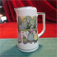 Austria hand painted pitcher. Family scene.