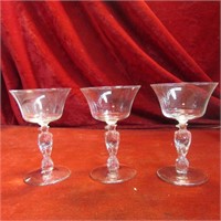 (3)Libbey Glass Eagle dishes.