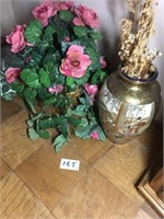 Oriental Vase & Basket of Flowers
