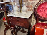 Antique Marble Top Night Stand
