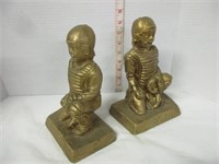 VINTAGE CHALKWARE BASEBALL BOOKENDS