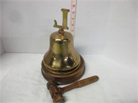 VINTAGE ENGRAVED SOLID BRASS LIONS CLUB BELL