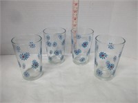 SET OF 4 RETRO FLOWER BURST TUMBLERS