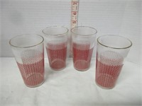 SET OF 4 RETRO DOMINION GLASS TUMBLERS