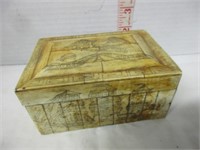 OLD SCRIMSHAW BONE BOX