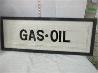WOODEN GAS-OIL SELF FRAMED SIGN
