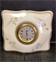 Lenox Mini White Floral Porcelain Clock