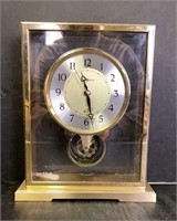 Howard Miller Square Gold/Glass Table Clock