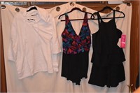 AMY BOD WHITE TOP WITH NEW BATHING SUIT, QVC FIT