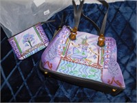 SHARIF DESIGN HAND PAINTED PURSE WITH