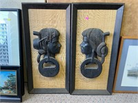 Pair of Carved African Wall  Hangings
