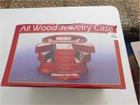 ALL WOOD JEWELRY CASE NEW IN BOX
