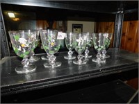 9 HAND PAINTED GLASSES