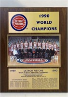 Detroit pistons 1990 world champions plaque
