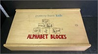 Pottery Barn Kids Alphabet Blocks Set in wood box