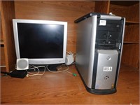 COMPUTER WITH MONITOR AND SPEAKERS AND KEYBOARD,