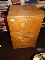 WOODEN FILE CABINET 2 DRAWER WITH KEY