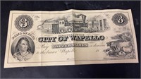 City of Wapello 3 Dollar Bill