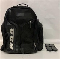 Rolling CCM Hockey Bag w/ 8 Pucks
