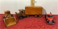 2 Wood Toys & 1 Metal Toy Truck