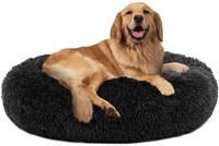 PUPPBUDD Calming Dog Bed Cat Bed Donut, Faux Fur