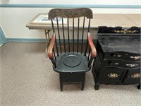 Antique Wooden Potty Commode Chair