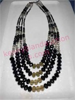 Joan Rivers 4-strands cut glass necklace