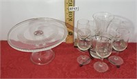Cake Plate & Glasses w/ Carrier