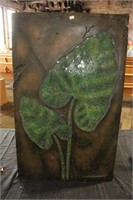 Broken Glass Leaf Mosaic on Wood and Fiberglass